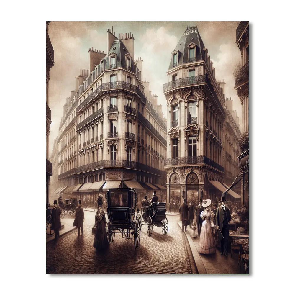 Vintage Parisian Street View Paint By Number
