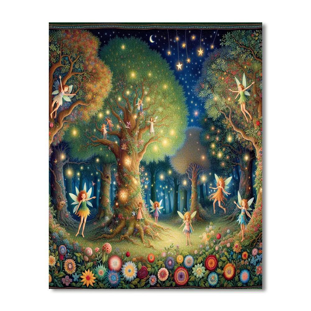 Whimsical Fairy Forest For Kids Numbered Painting Kits