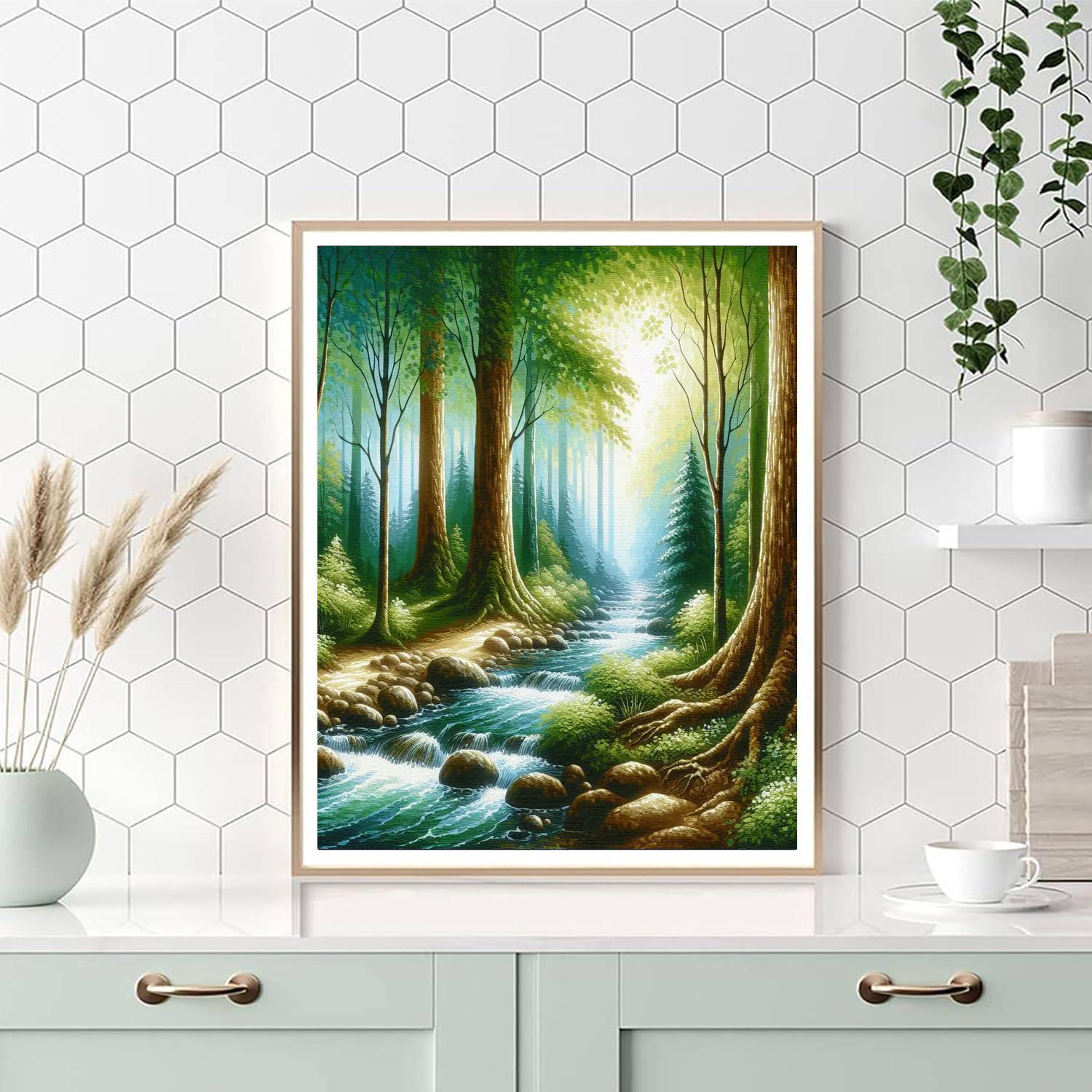 Tranquil Forest Sanctuary Paint By Numbers Art