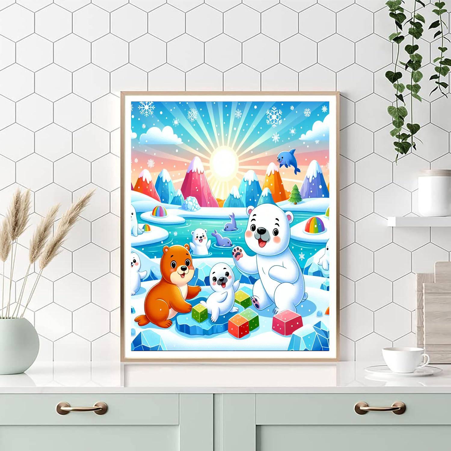 Playful Polar Adventure Paint By Numbers
