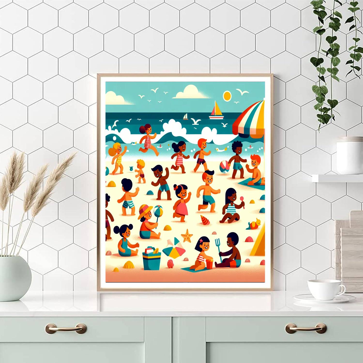 Exciting Beach Adventures Painting Number Kit
