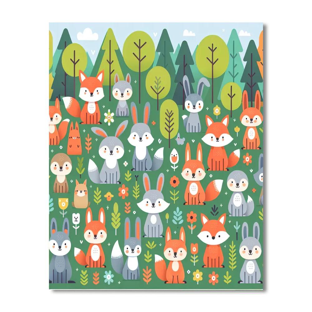 Charming Woodland Party Paint By Numbers