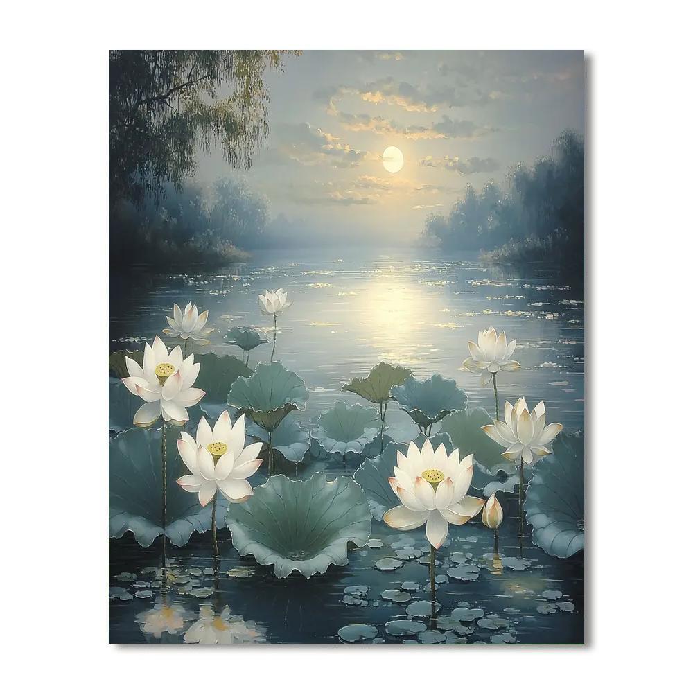 Li Keran Inspired Sacred Lotus Reverie  Paint By Numbers