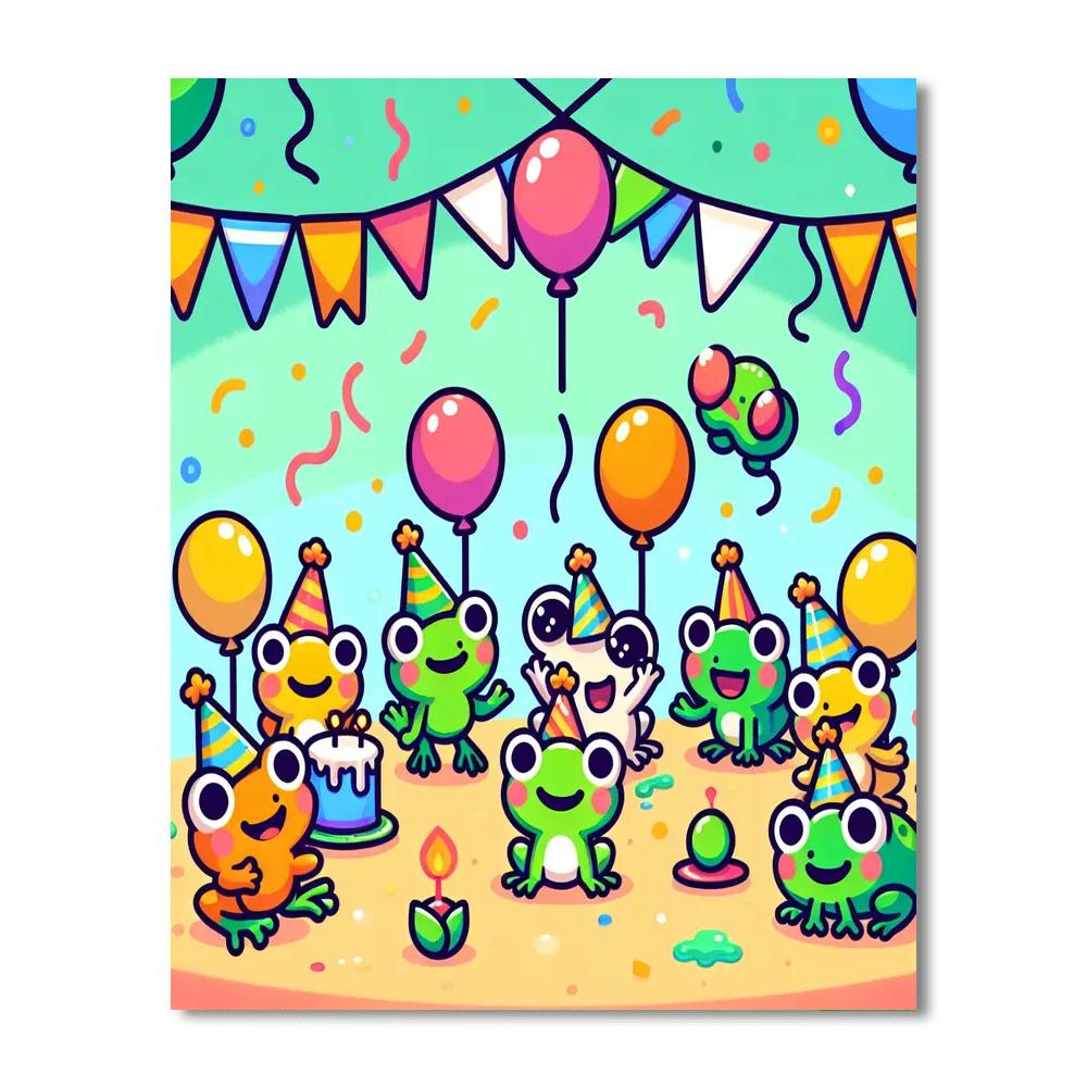 Frog Fiesta Frolic Paint By Numbers