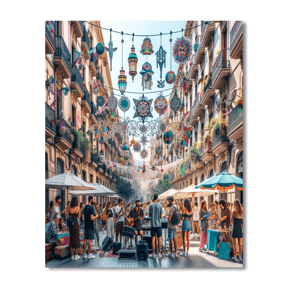 Festa Major De Gràcia - Barcelona Painting By Numbers Kit
