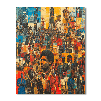 Romare Bearden Inspired Fusion Of Cultures  Painting By Numbers Kit