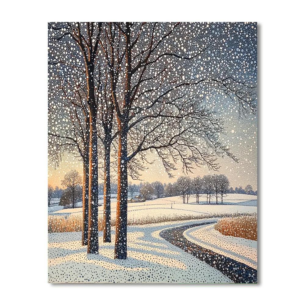 Georges Seurat Inspired Winter's Quiet Song  Paint By Numbers Kits