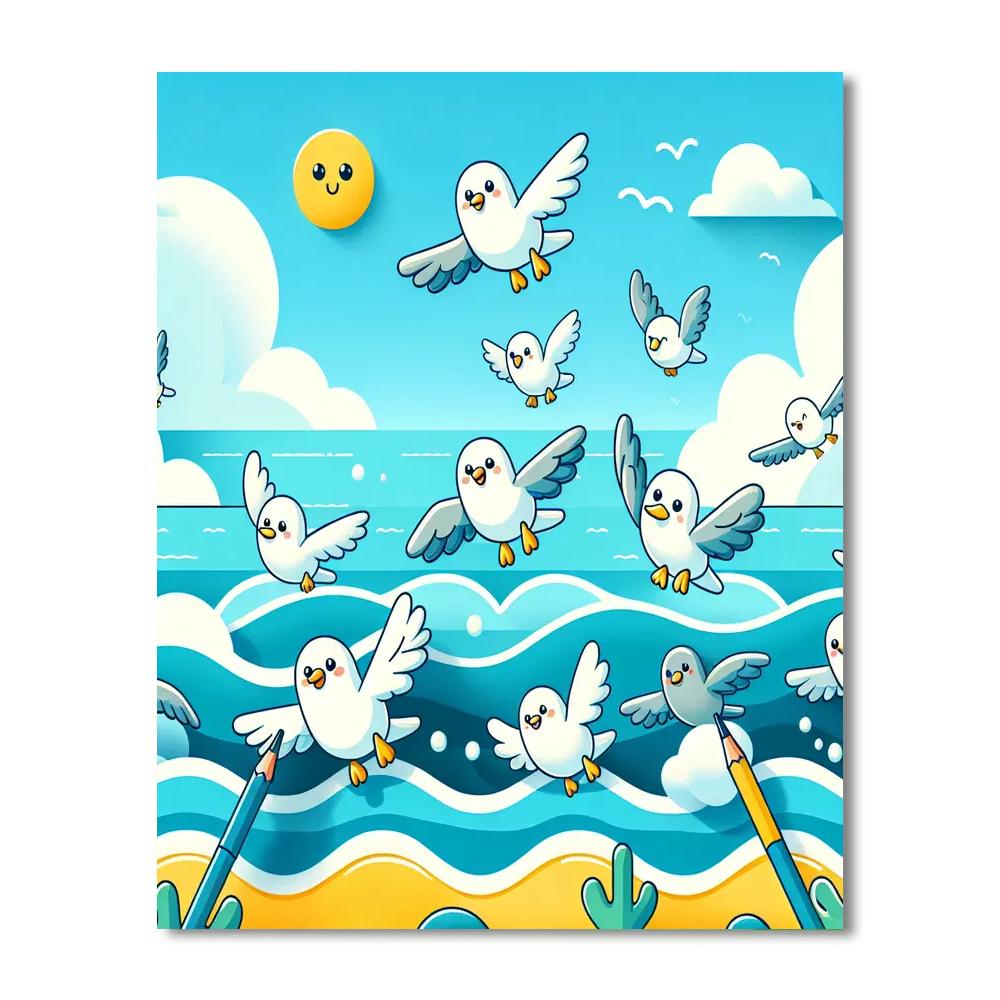 Giggling Gulls Numbered Painting Kits
