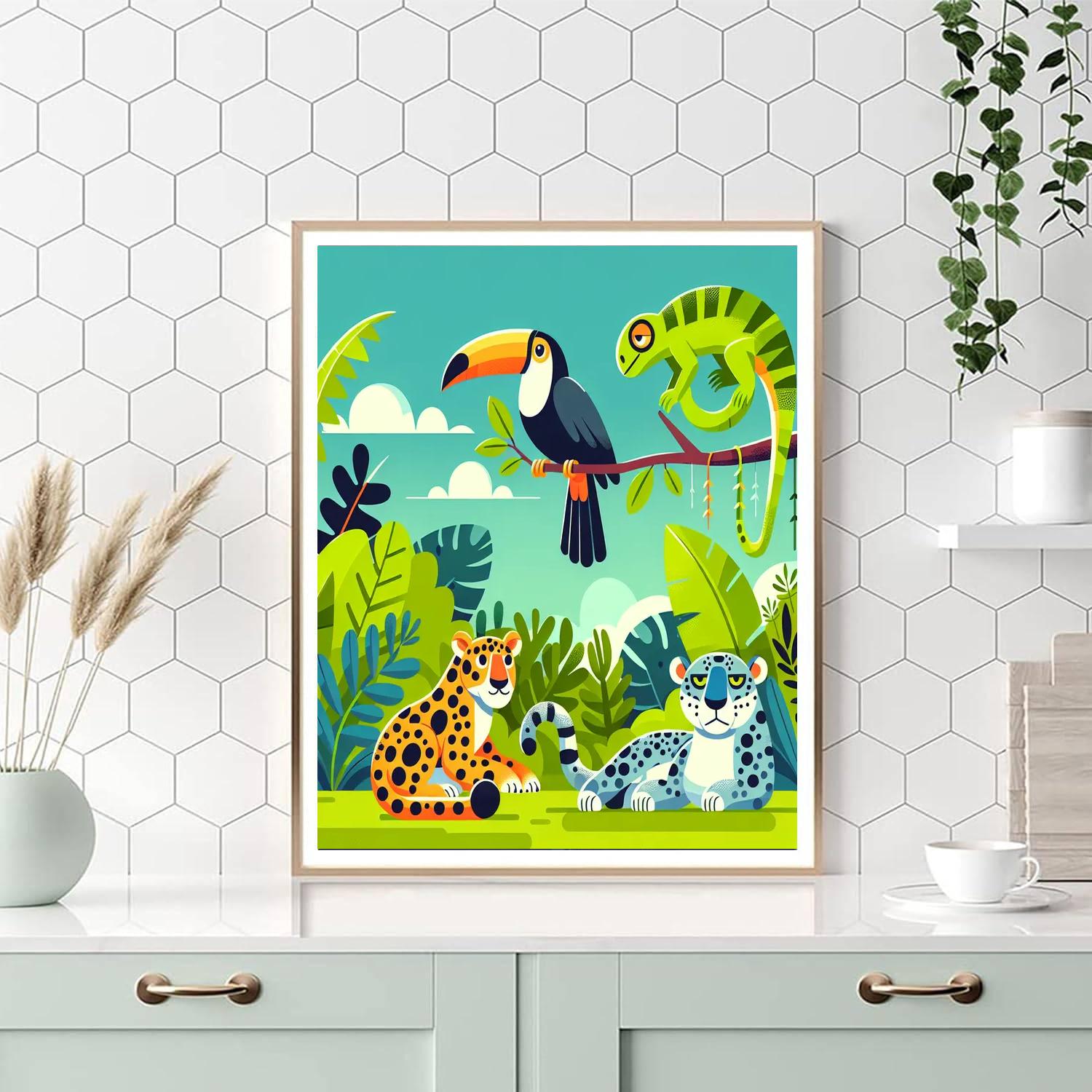 Mystical Jungle Exploration Number Painting