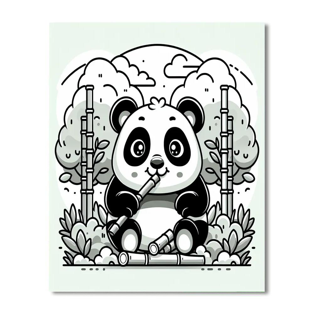 Panda's Bamboo Paradise Painting By Numbers Kit