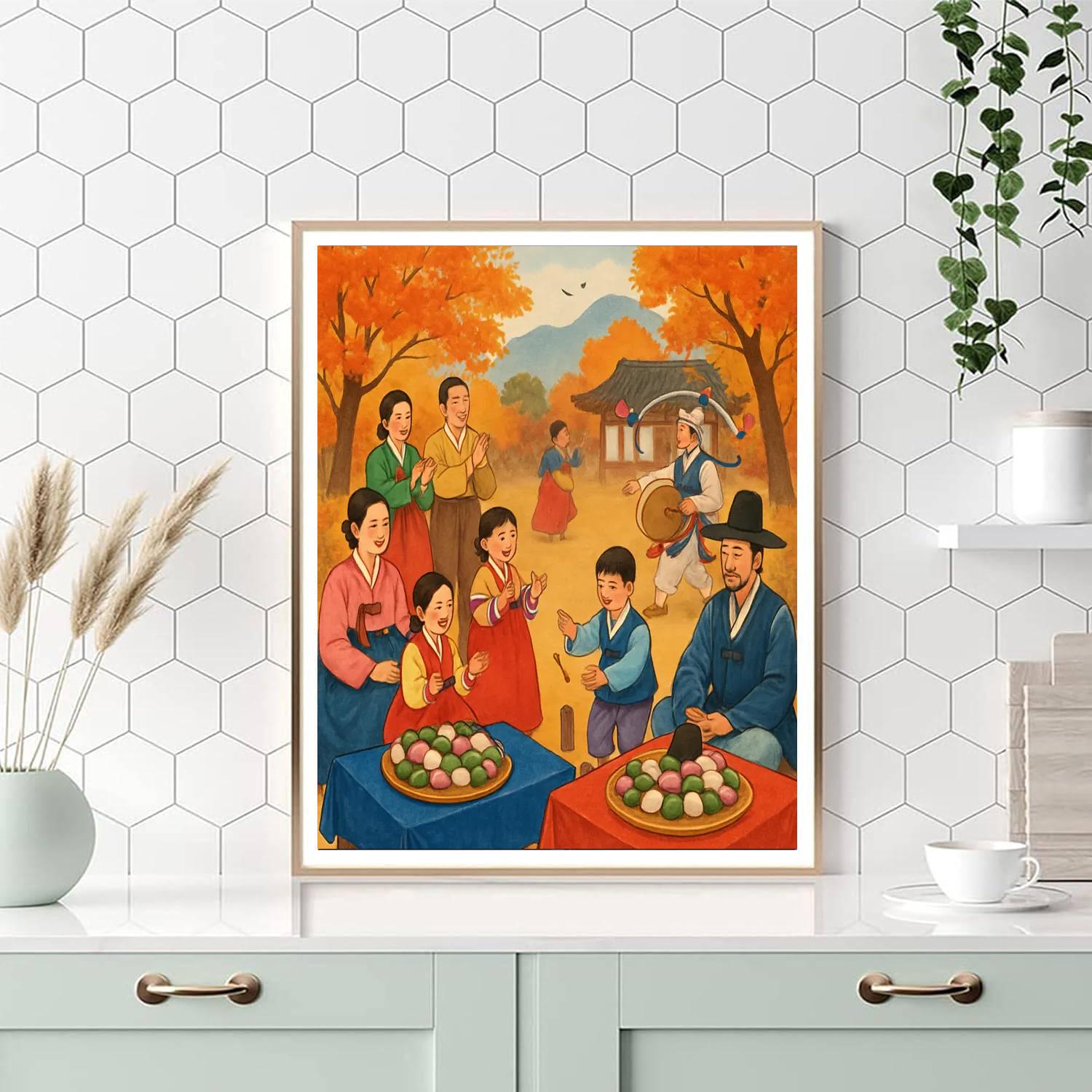 Korean Harvest Festival - South Korea Paint By Color