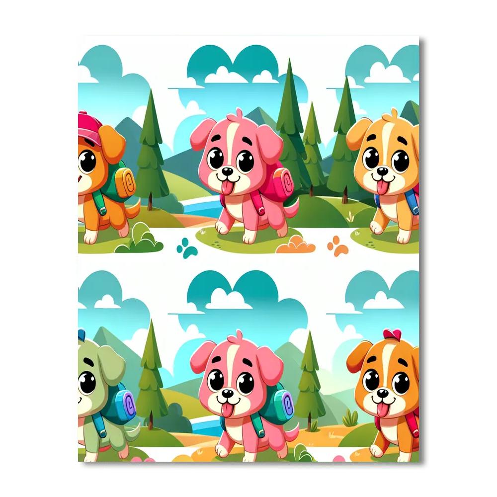Adventurous Puppy Explorers Painting By Numbers Kit