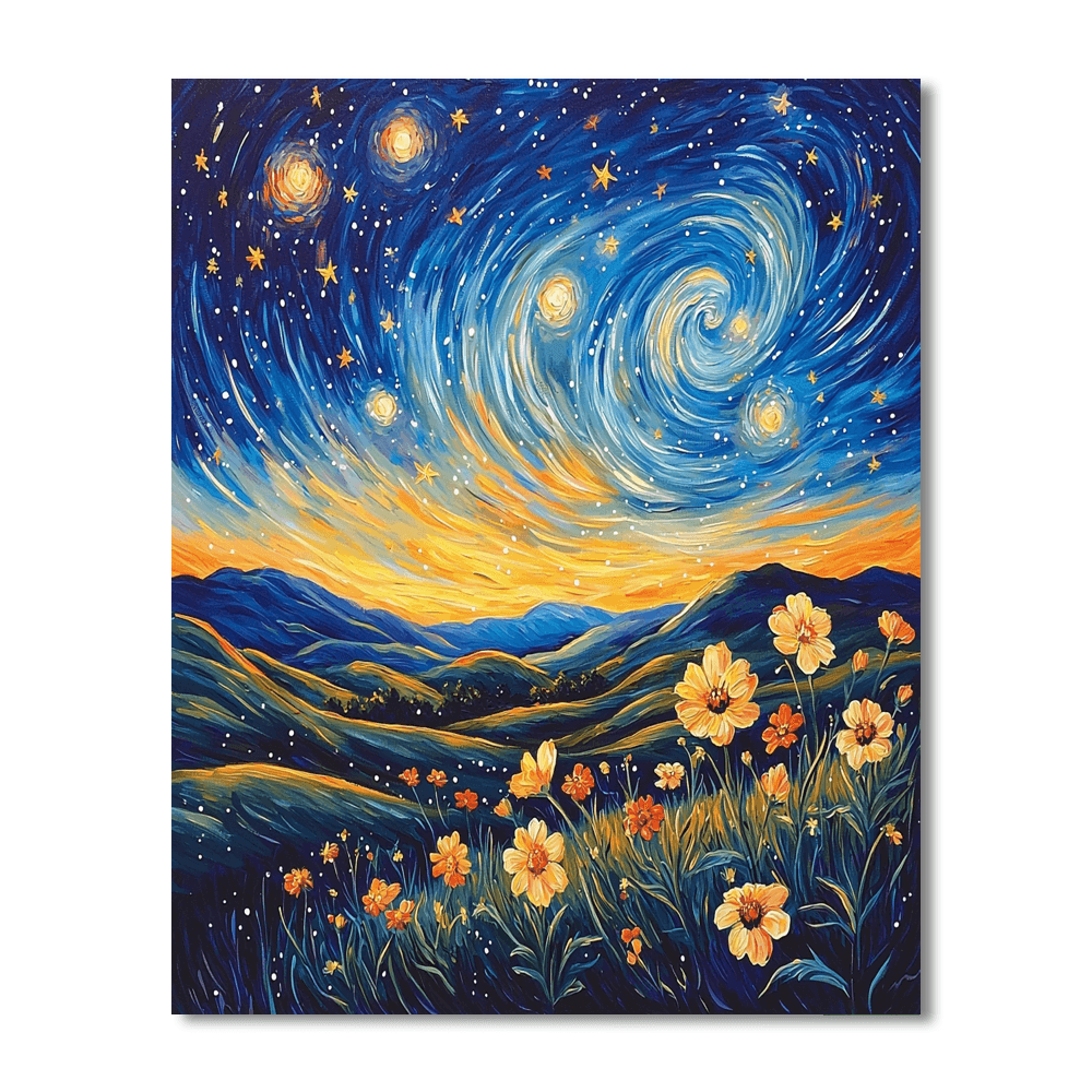 Vincent Van Gogh Inspired Celestial Flora  Paint By Numbers Art