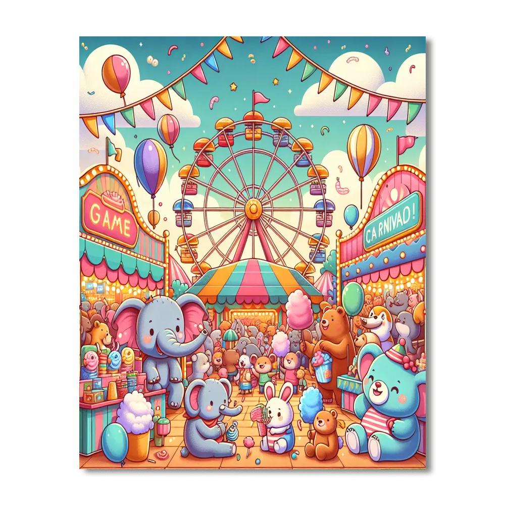 Joyful Animal Carnival Paint By Numbers