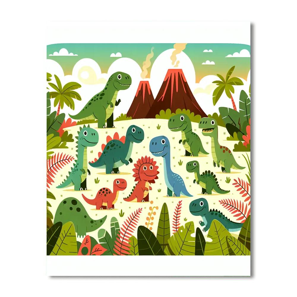 Delightful Dino Discovery Paint By Numbers Art