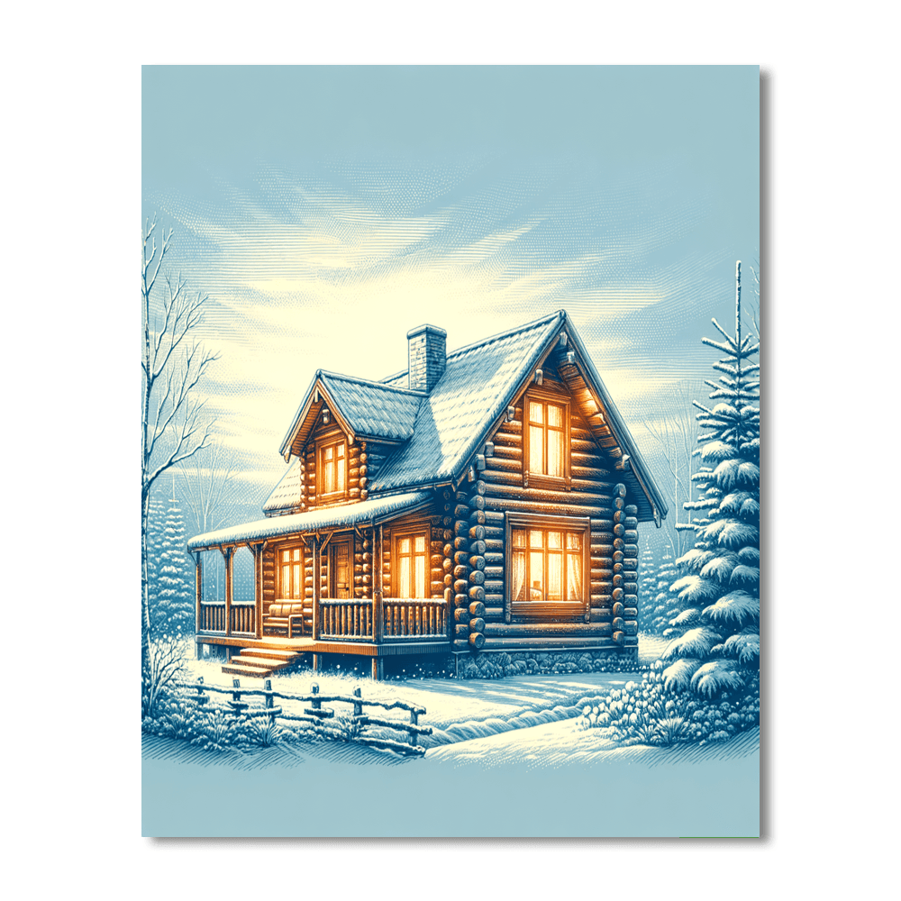 Winter Cabin Escape DIY Paint By Numbers