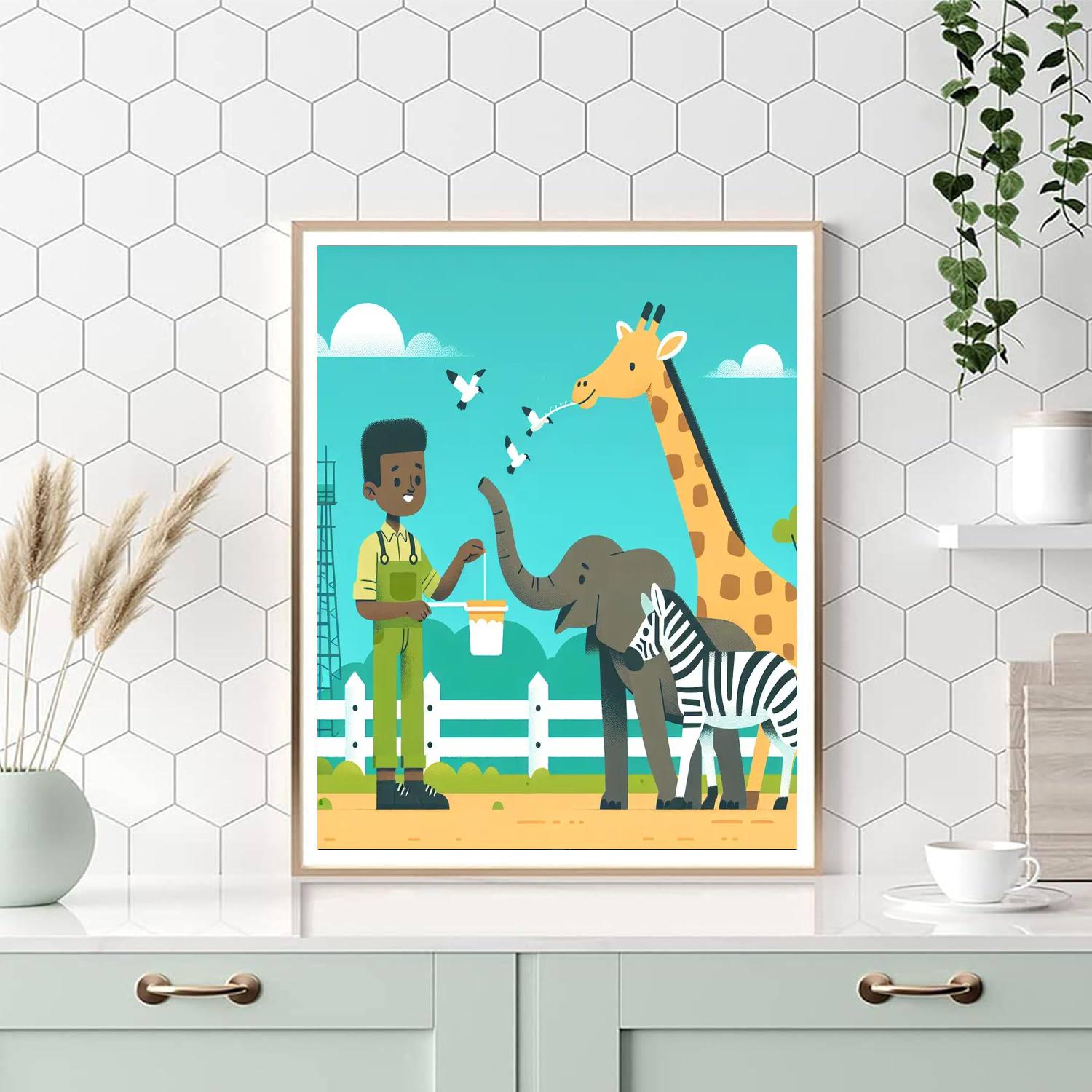 Zookeeper's Day Out DIY Paint By Numbers