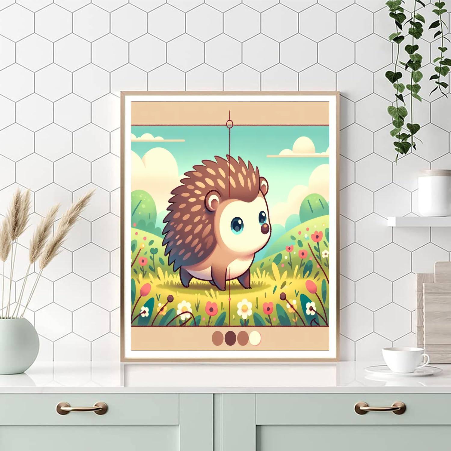 Lively Hedgehog Paint By Numbers Art
