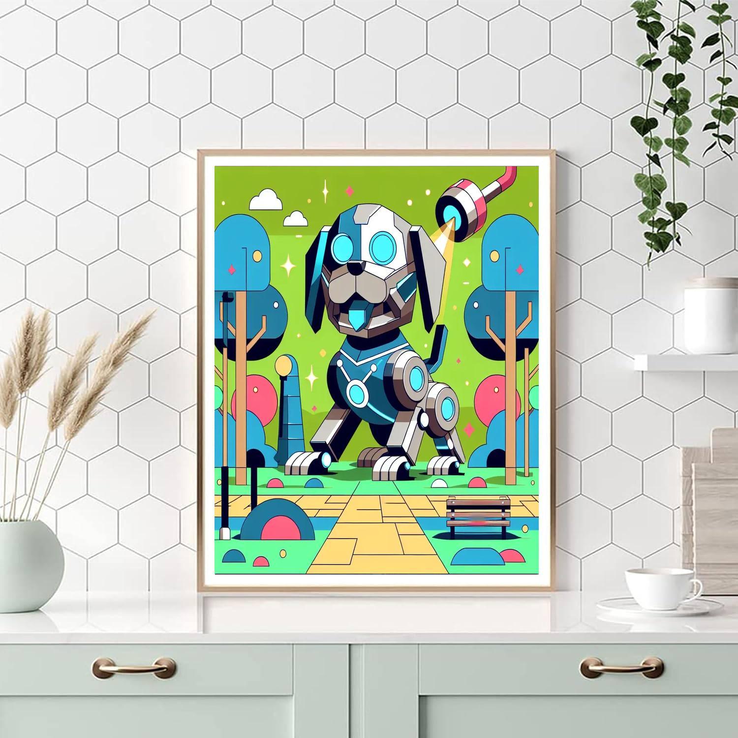 Mighty Robot Dog DIY Paint By Numbers