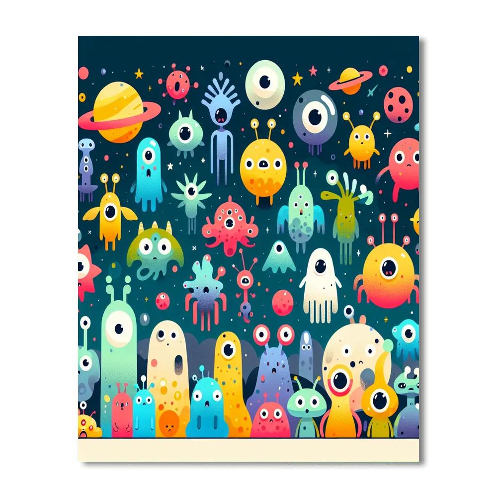 Space Zoo Numbered Painting Kits