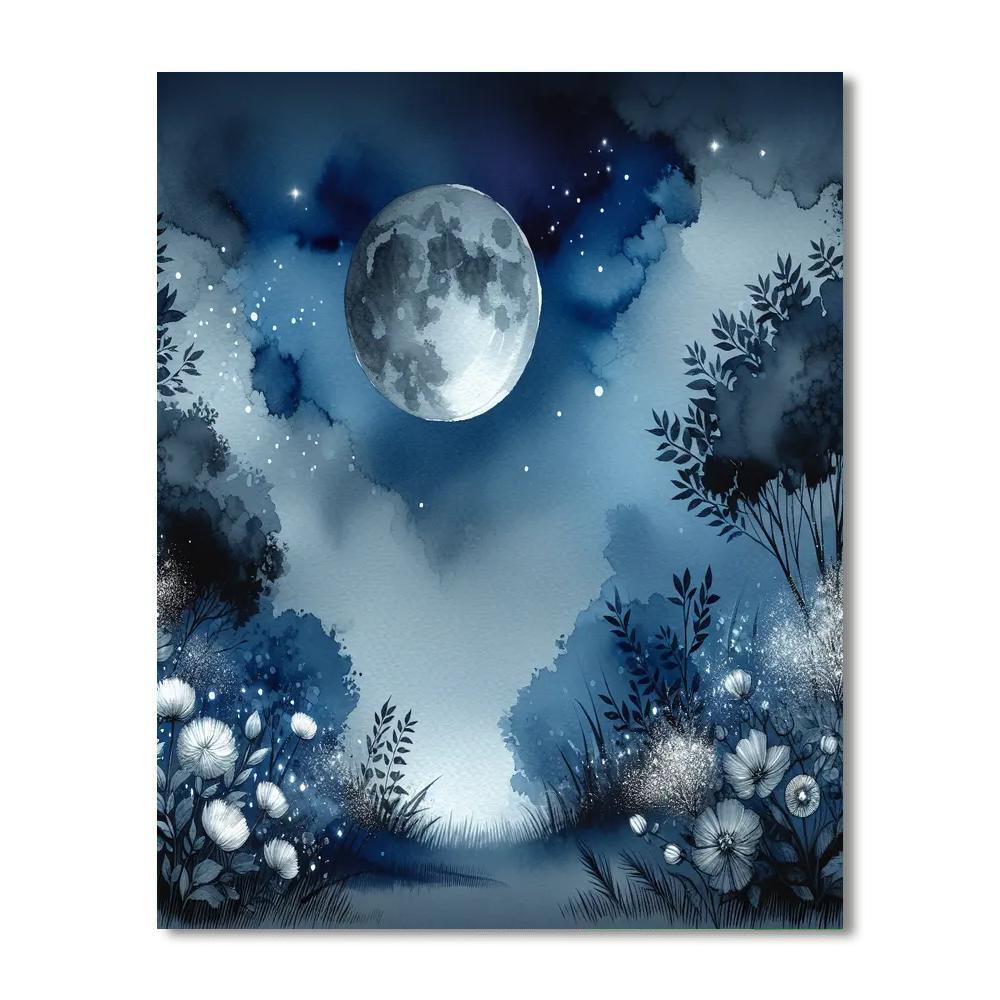 Moonlit Garden Serenade Paint By Numbers Art