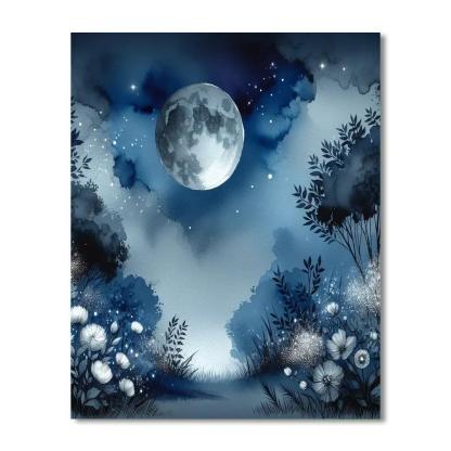 Moonlit Garden Serenade Paint By Numbers Art