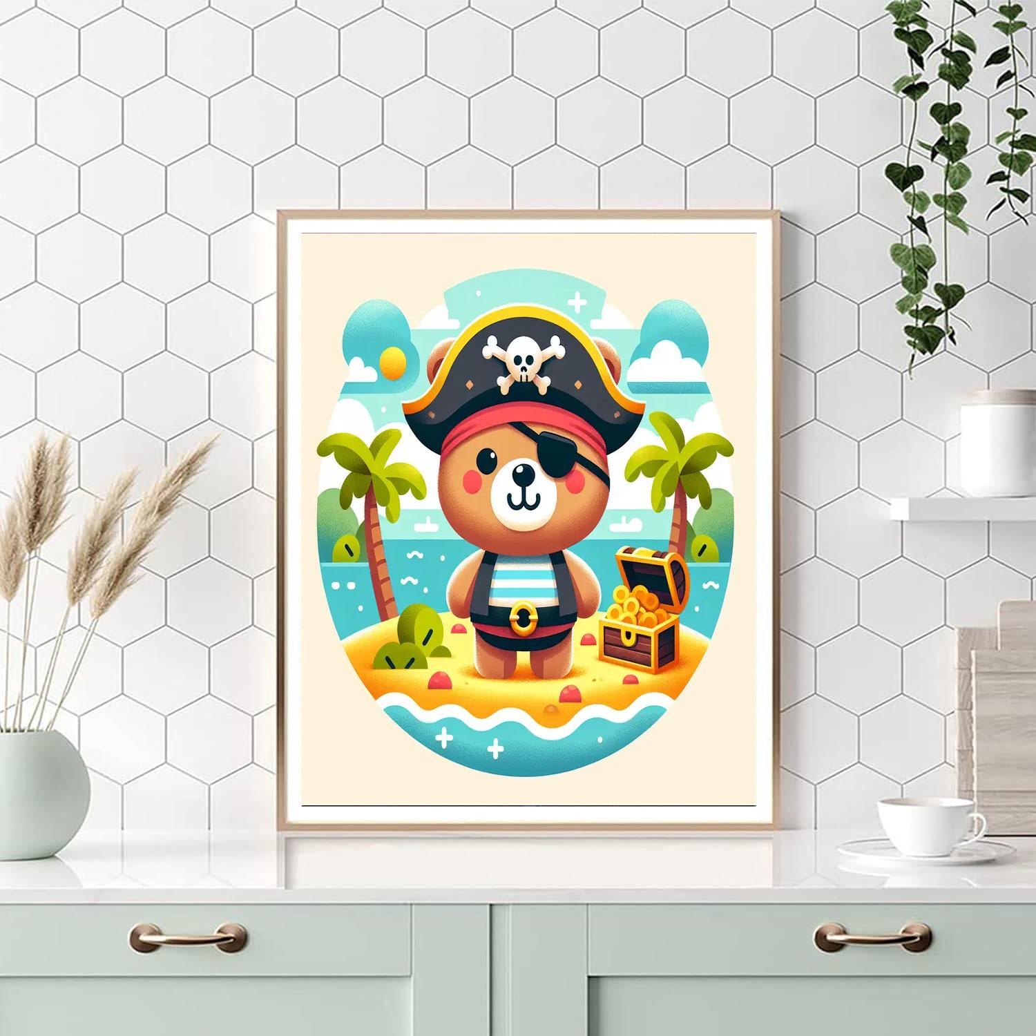 Pirate Treasure Hunt With Captain Teddy Numbered Painting Kits