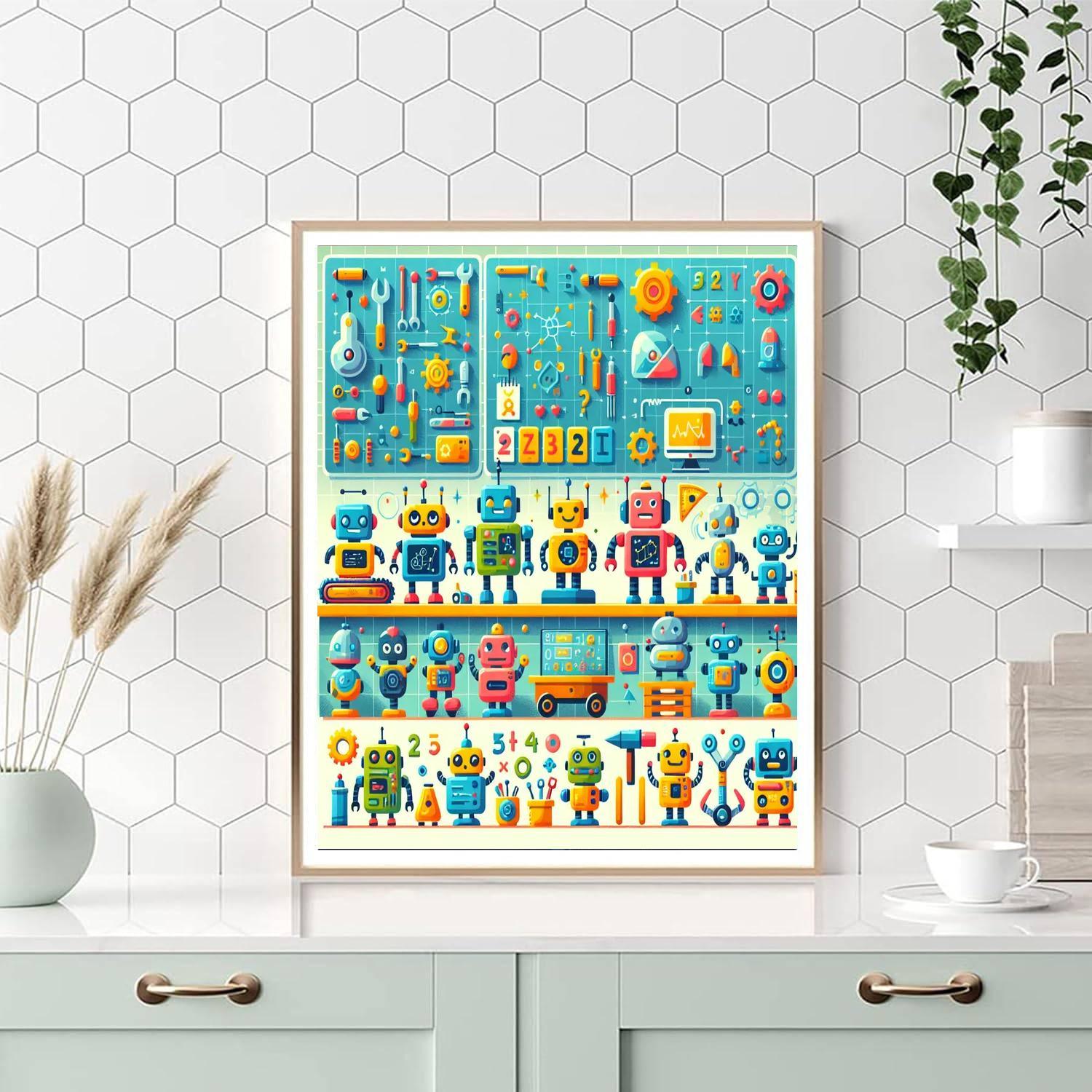 Robot Inventor's World Paint By Numbers Kits