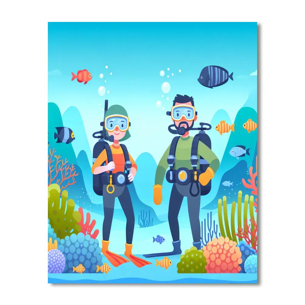 Ocean Explorers Dive Paint By Numbers Art