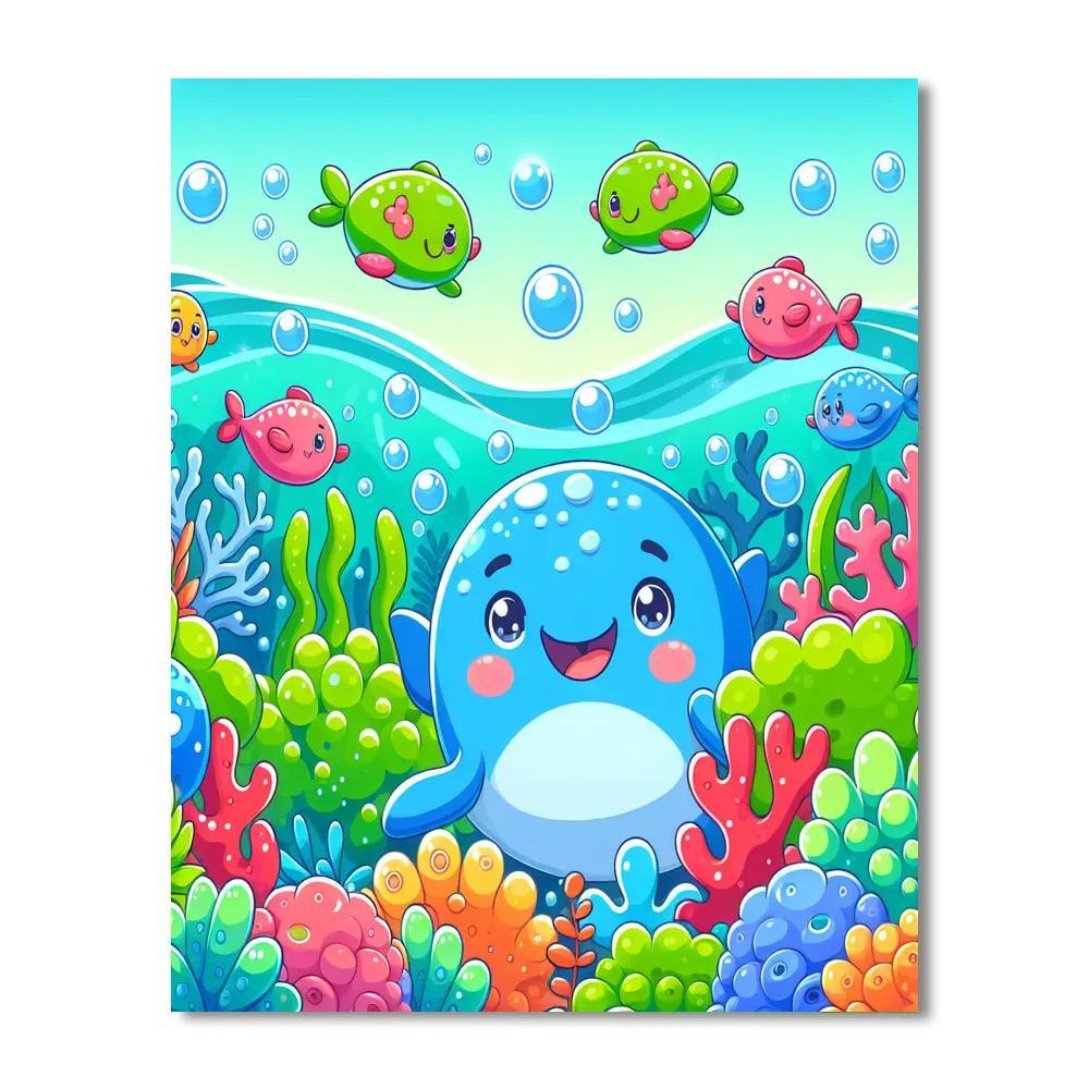Colorful Creatures Of The Ocean Painting Number Kit