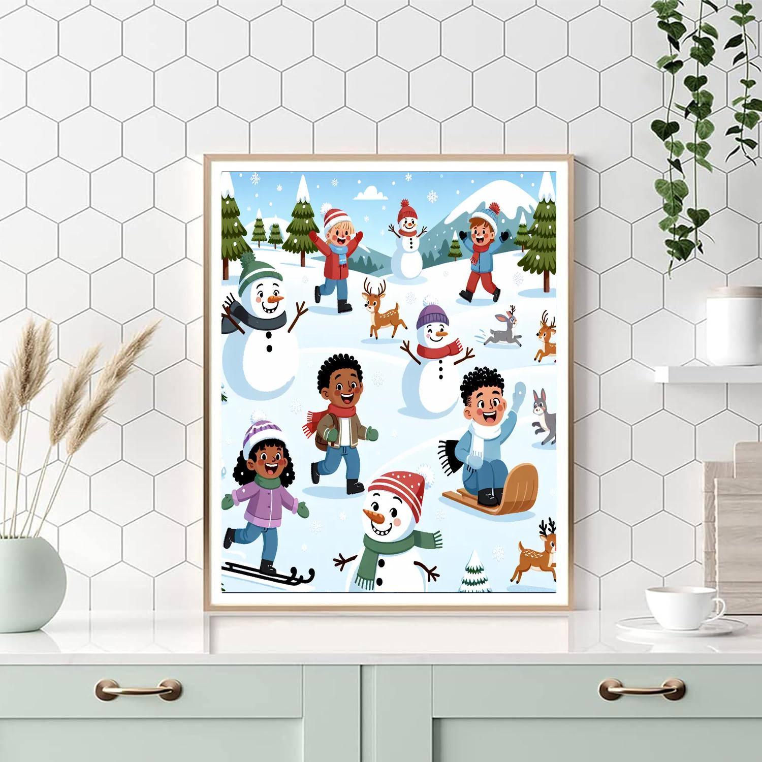Joyful Snowy Adventures Paint By Number