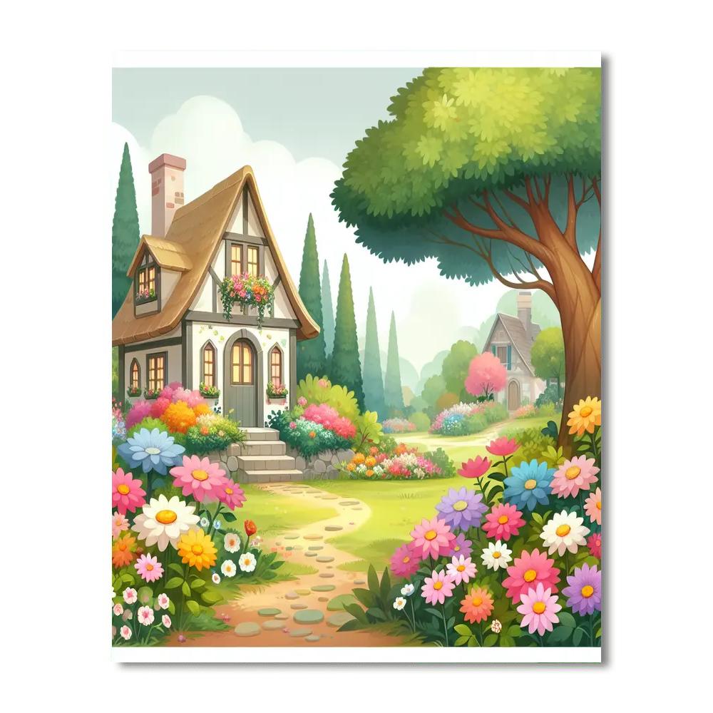 Cottage Garden Number Painting