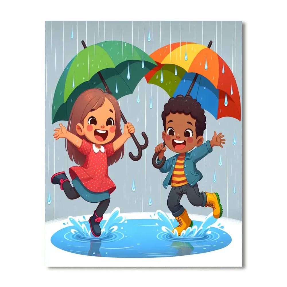 Giggle In The Rain Paint By Numbers Art