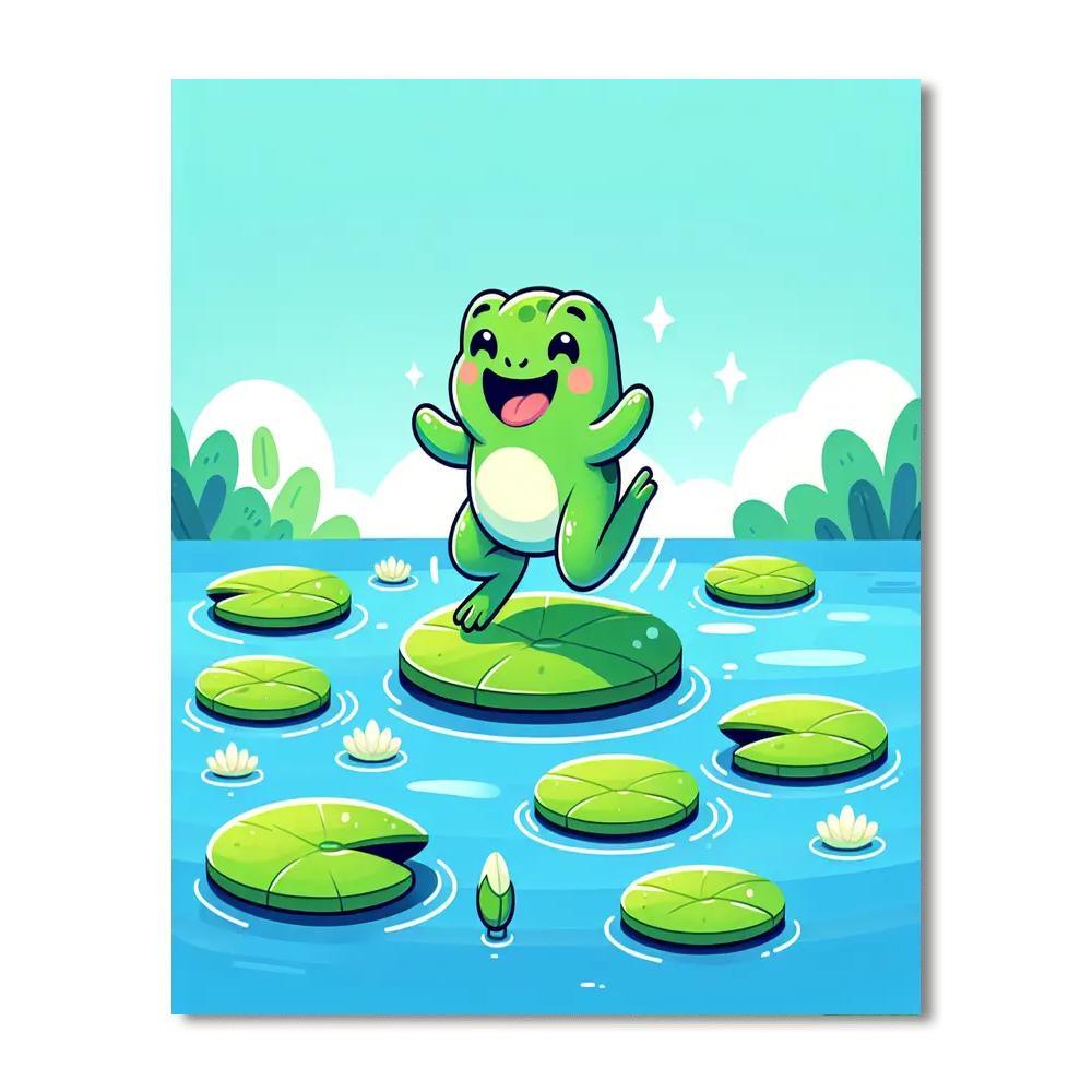 Frolicsome Frogs Paint By Numbers