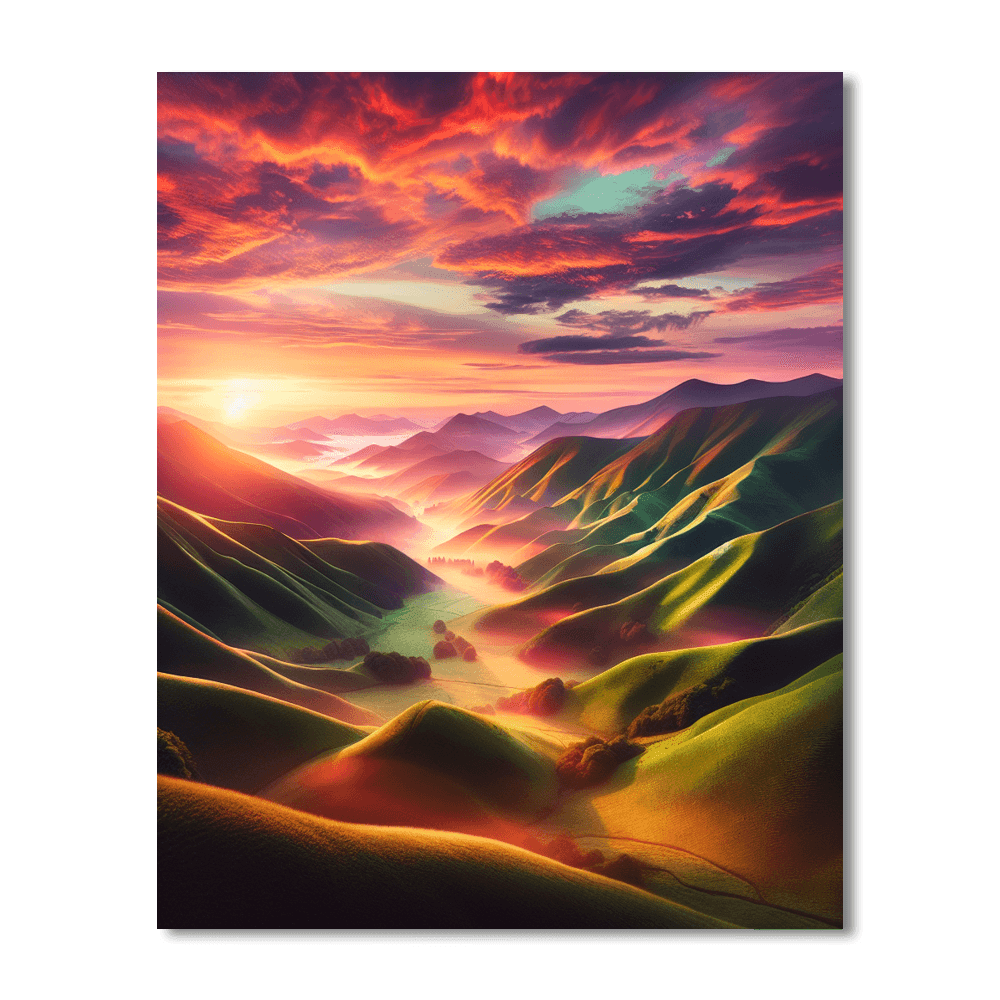 Majestic Valley Sunrise Paint By Numbers
