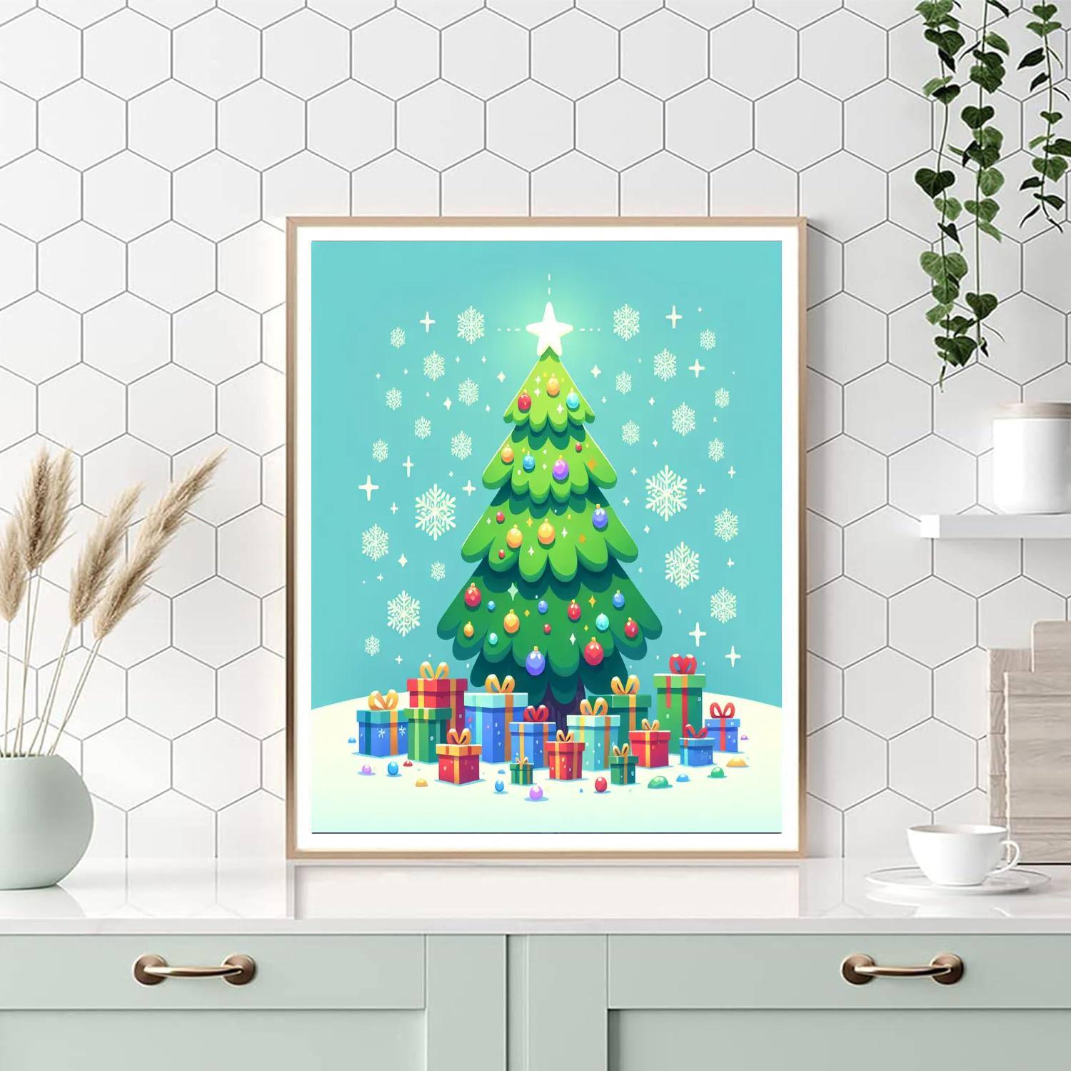 Festive Christmas Tree Numbered Painting Kits