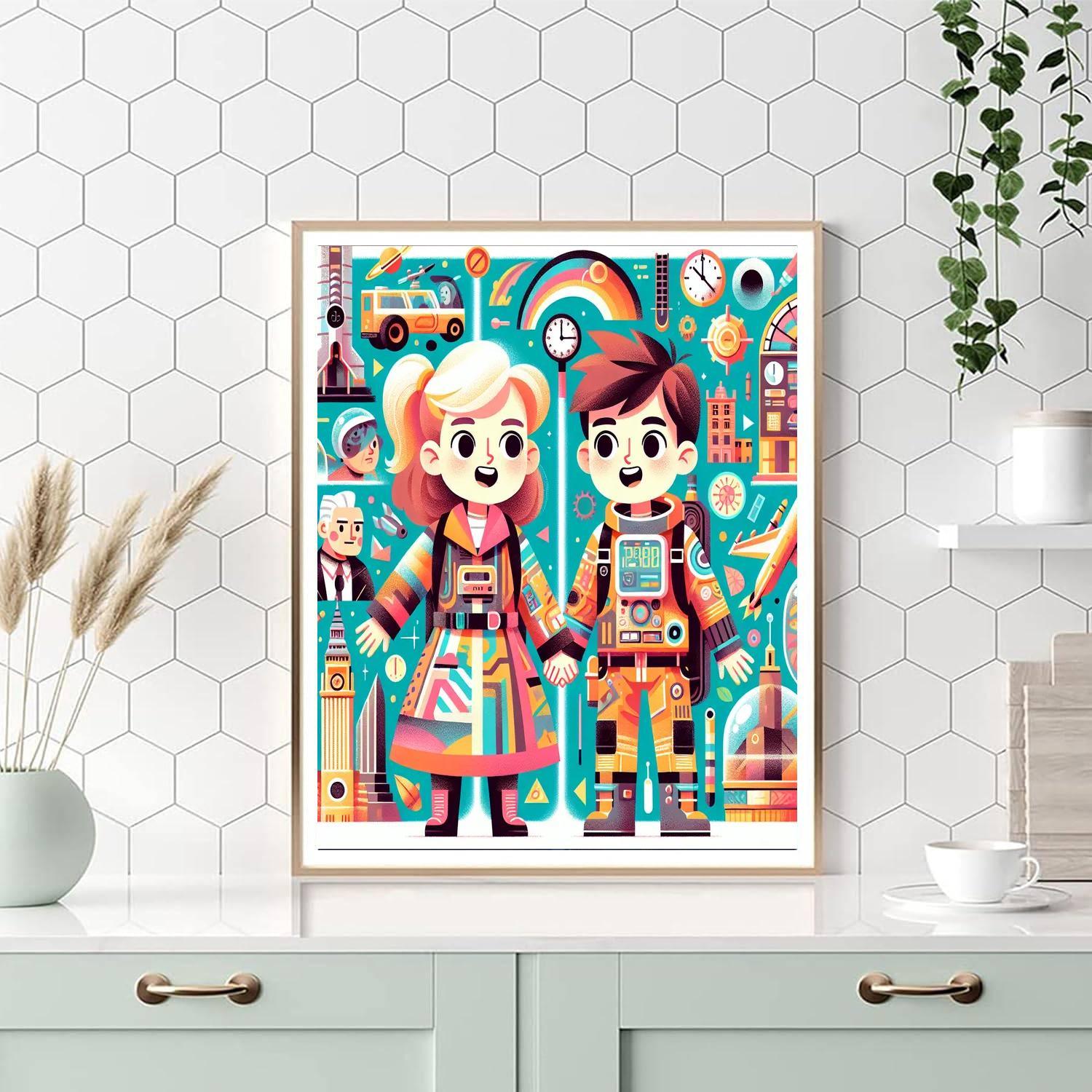 Great Adventure With Time Travellers Paint By Color