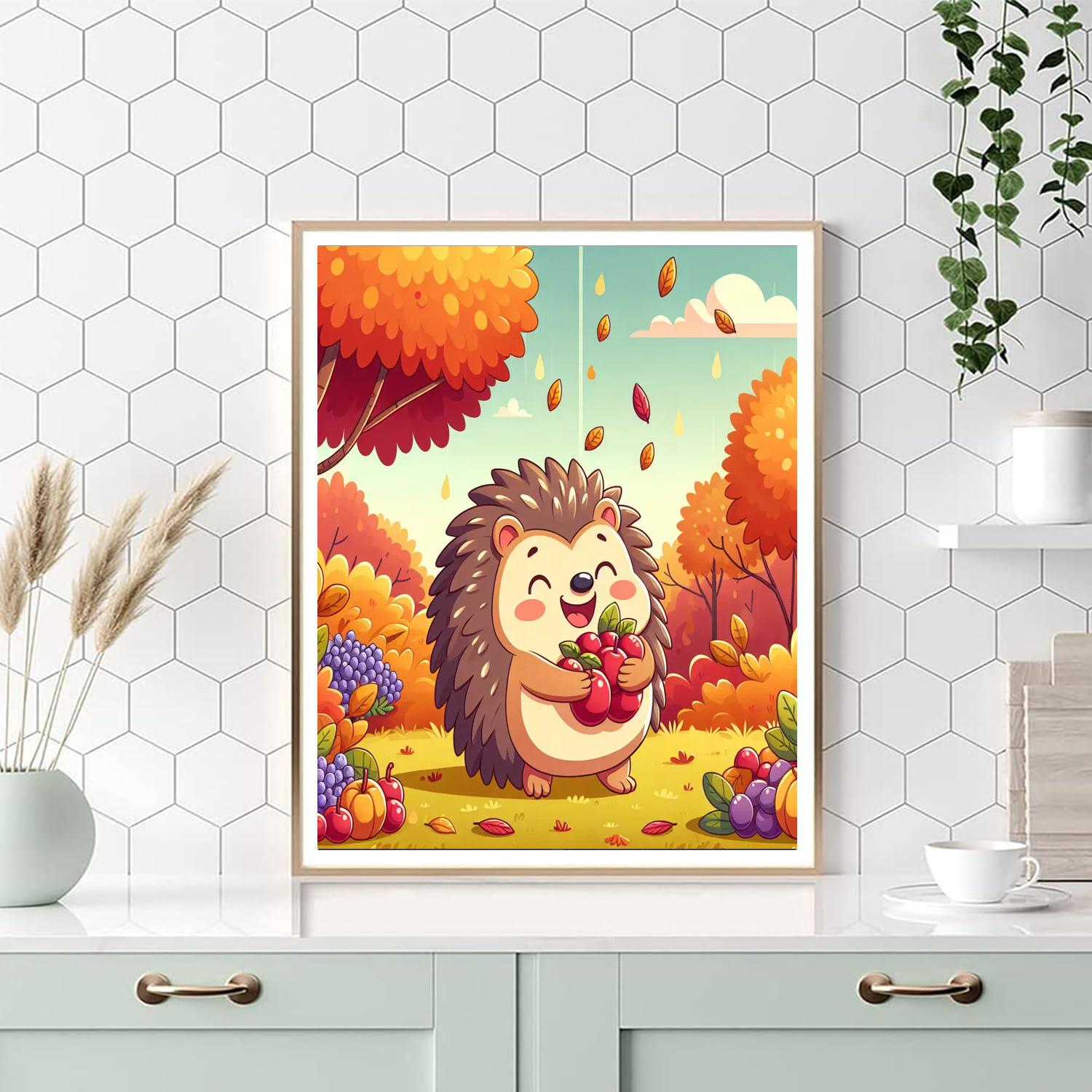 Happy Hedgehog's Autumn Harvest Paint By Numbers Kits