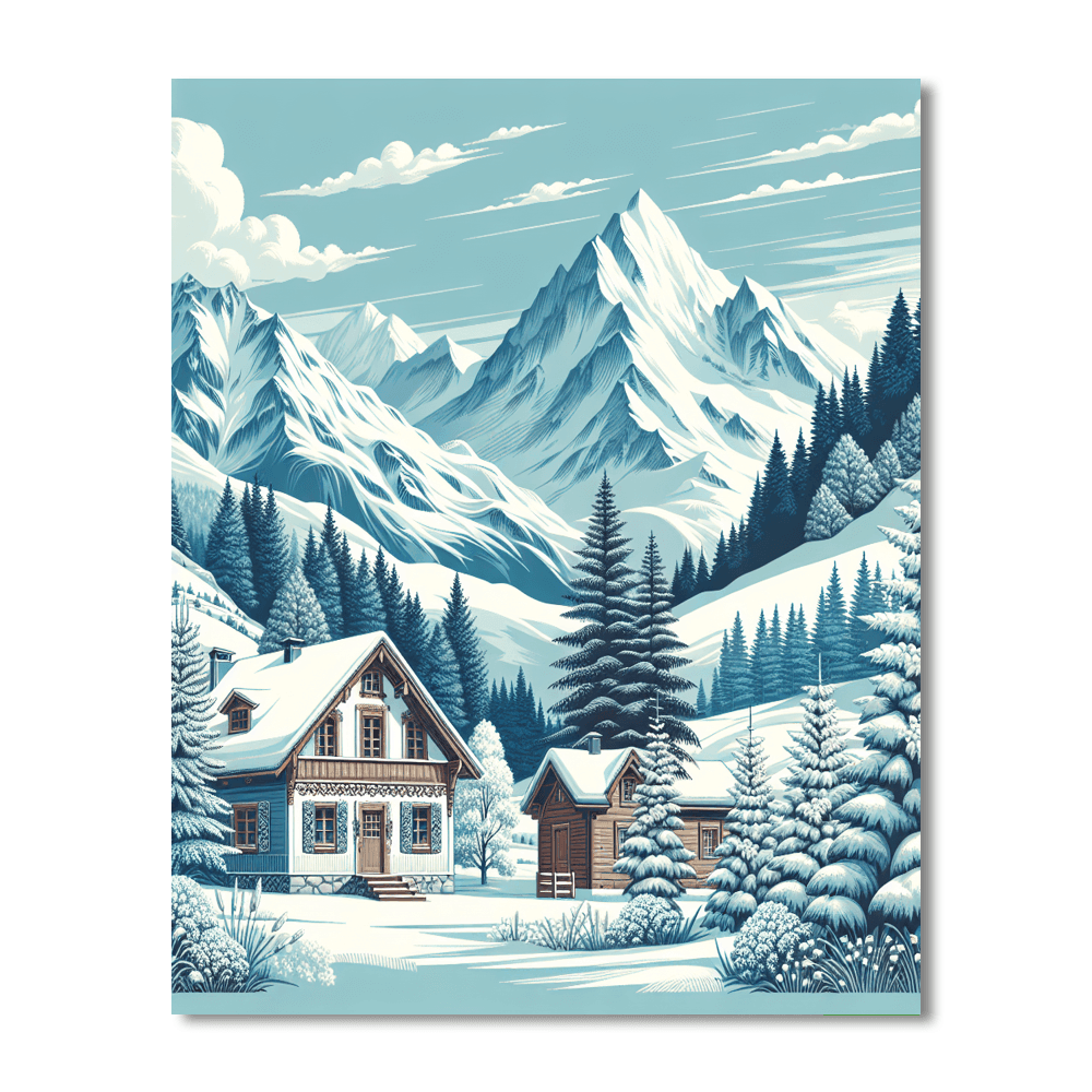 Alpine Winter Wonderland Paint By Numbers