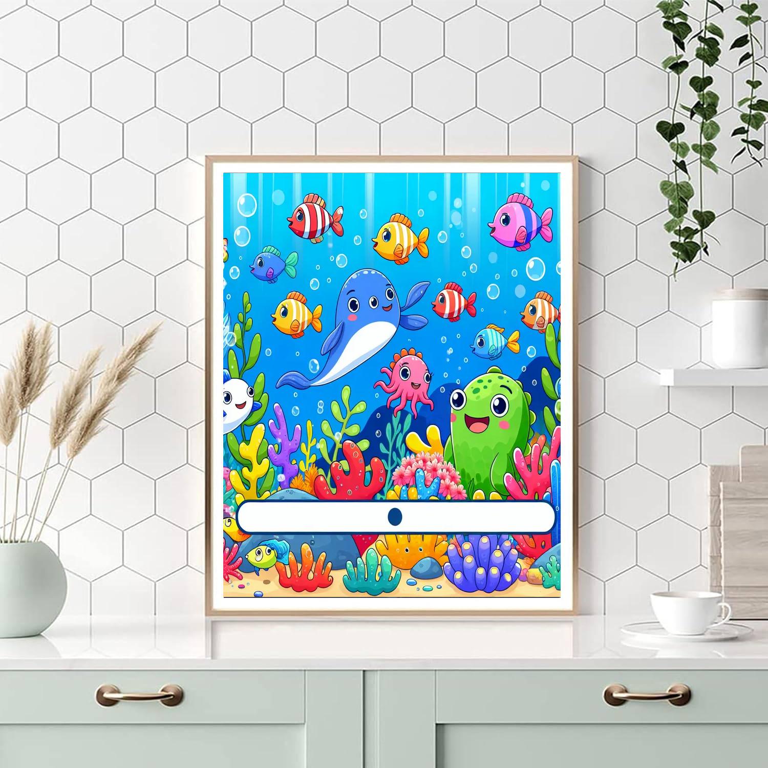 Ocean Adventure With Friendly Sea Creatures Number Painting