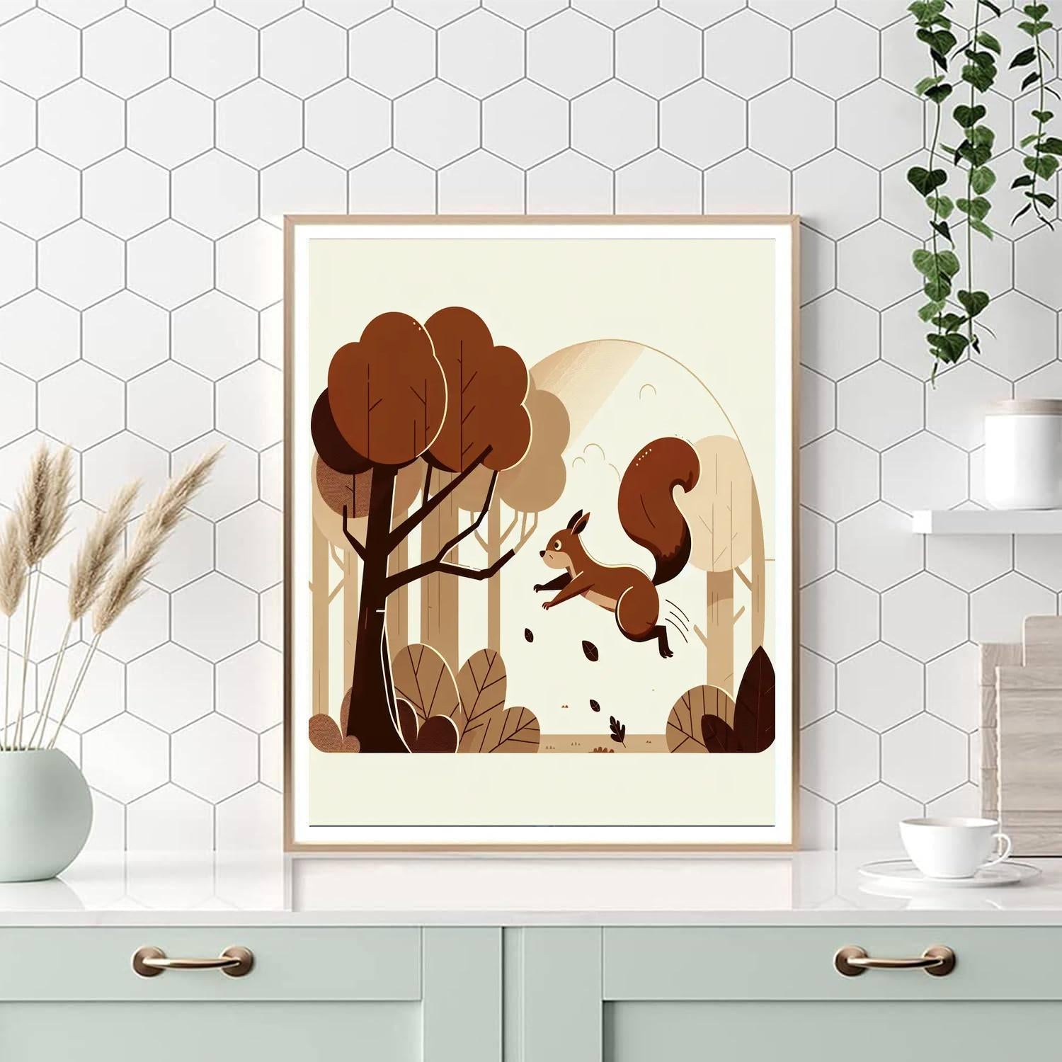 Sprinting Squirrel Paint By Numbers Art