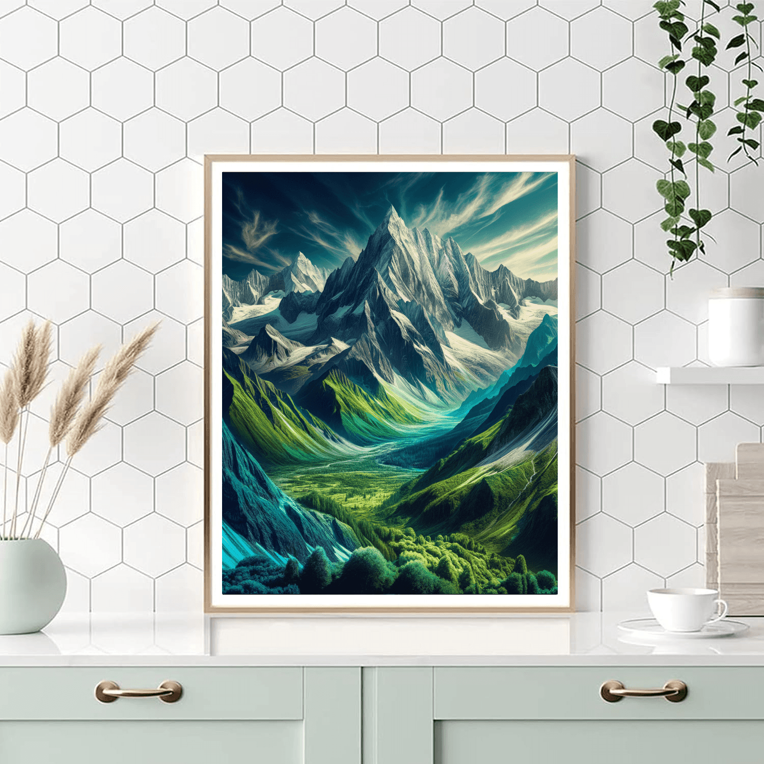 Dynamic Mountain Range Number Painting