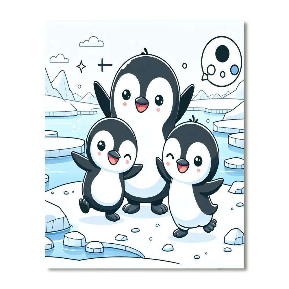 Penguin Family Adventure Paint By Number