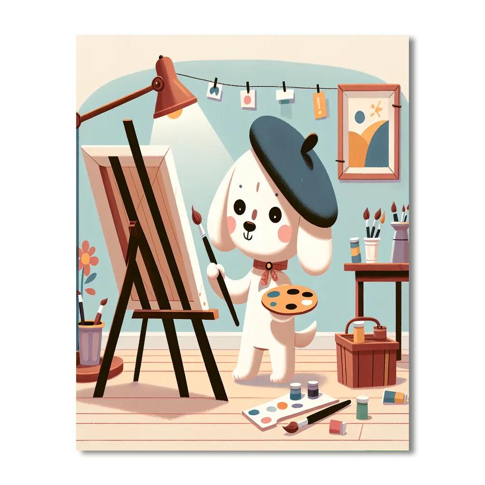 Renaissance Artist Dog Number Painting