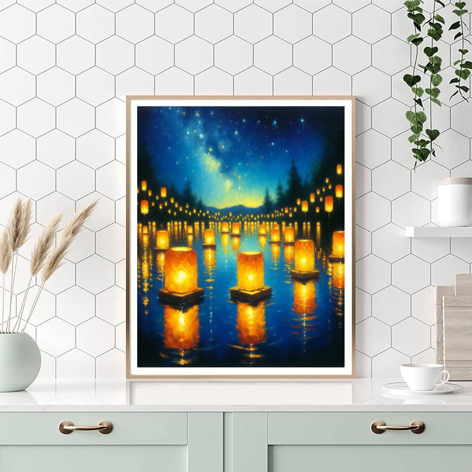 Floating Lantern Festival Numbered Painting Kits