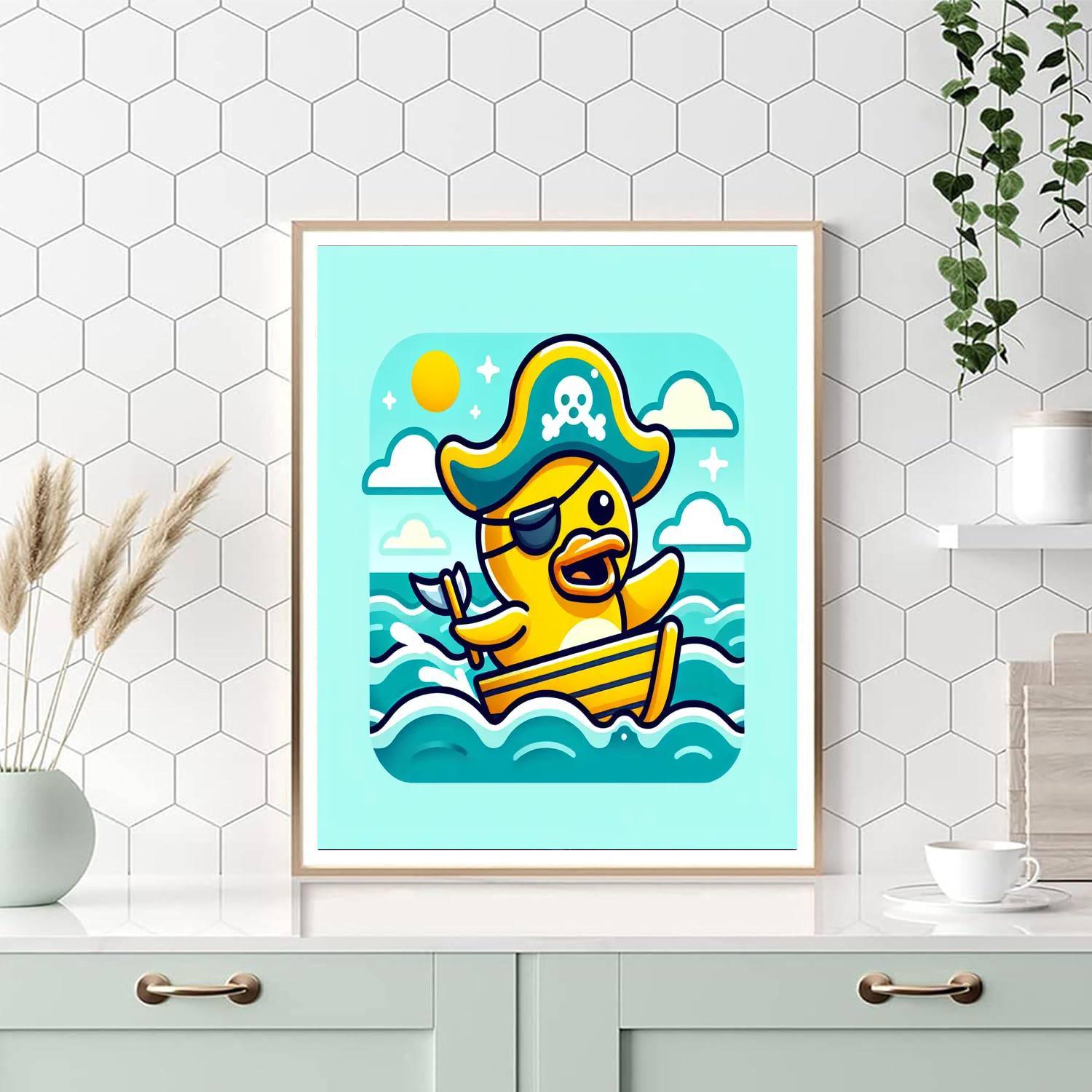 Daring Pirate Duck DIY Paint By Numbers