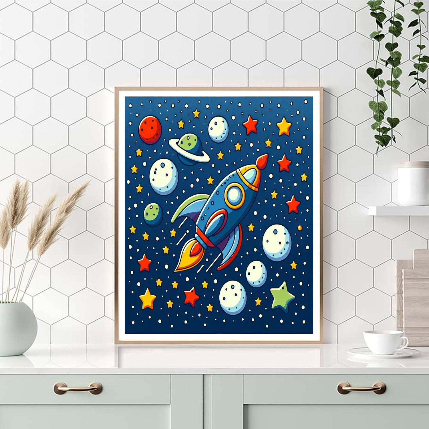 Spaceship Dream Quest Painting By Numbers Kit