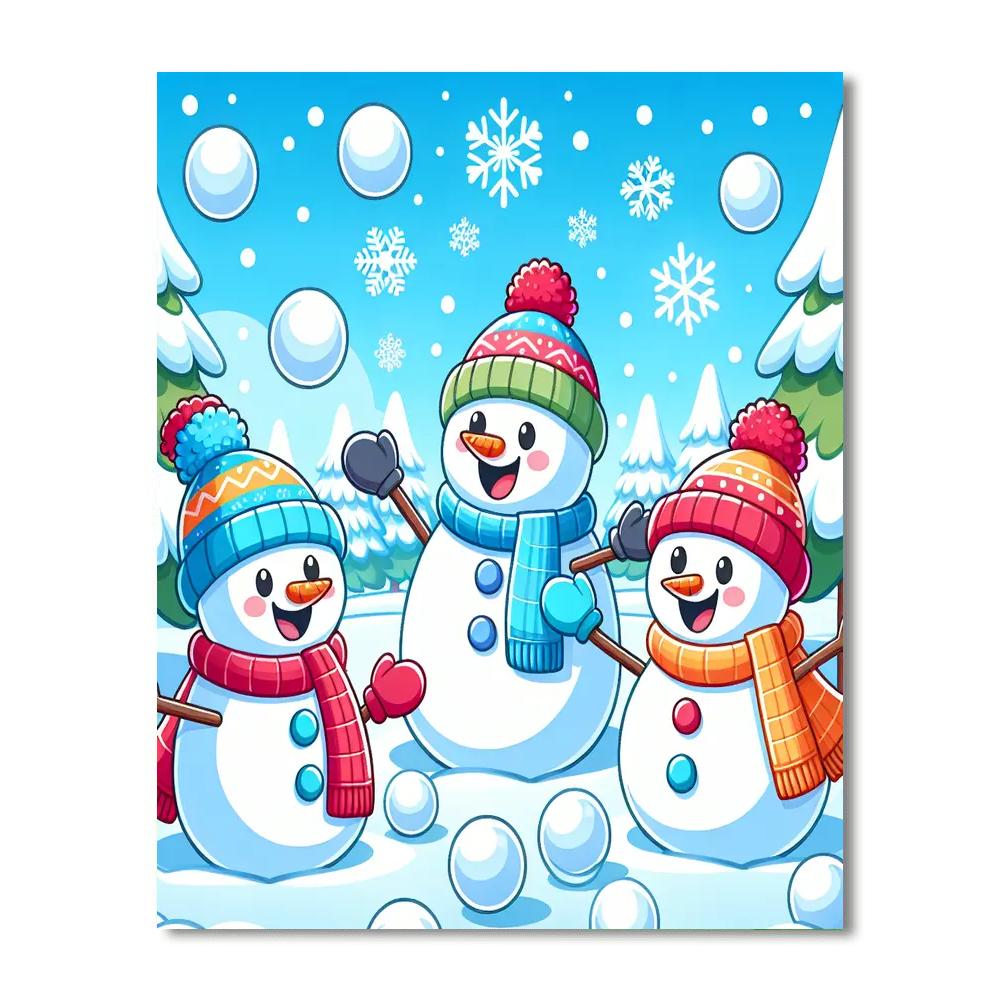 Sassy Snowman Showdown Paint By Color