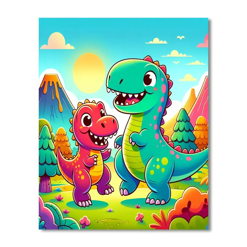 Daring Dino Explorers Number Painting