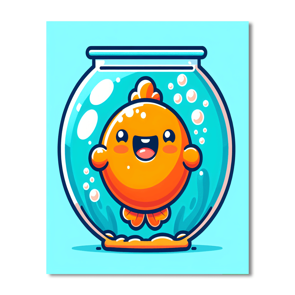 Glittery Goldfish Paint By Color